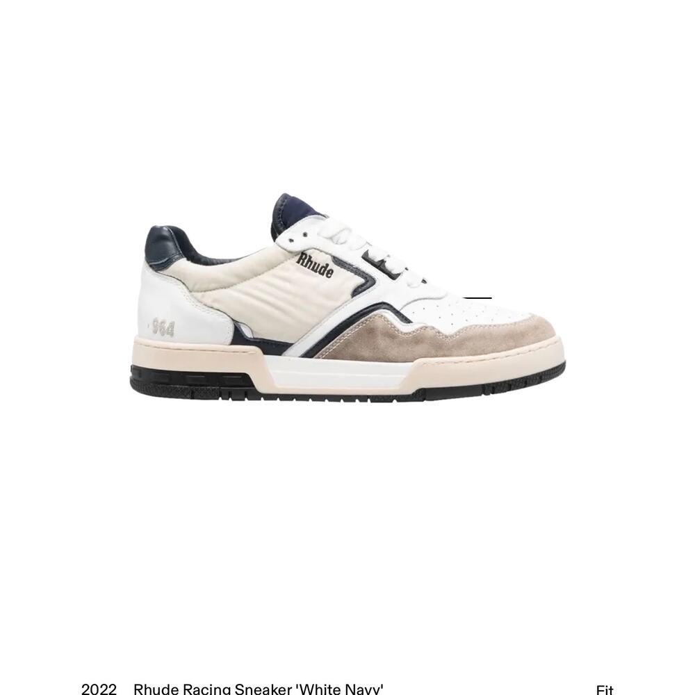 RHUDE racing sneaker white navy tan size 39/40